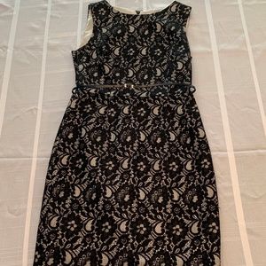 Calvin Klein Black and White Lace Dress